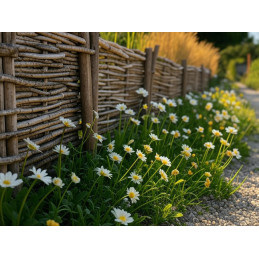 Bordure en noisetier - Tressage horizontal