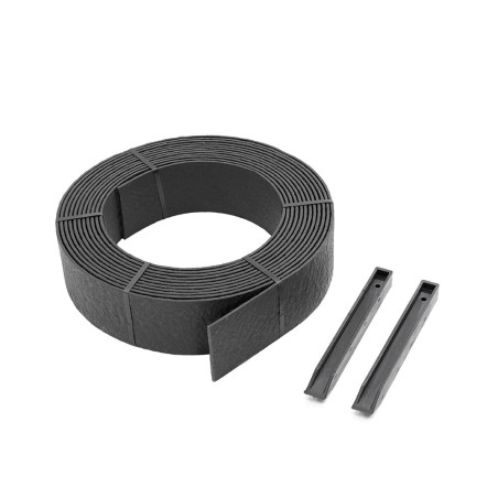 Rouleau de bordure flexible avec 10 piquets - 18 mètres - x 14 cm - 7 mm